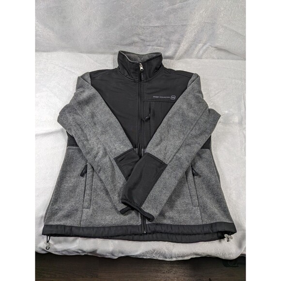 Free Country Jackets & Blazers - Free Country Women's Large Colorblock Fleece Hybrid Full Zip Jacket Gray Black